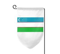 Drapeau de la République d'Ouzbékistan imprimé Drapeau de bienvenue pour cour Décoration extérieure Drapeau de jardin toutes saisons 30,5 x 45,7 cm Plusieurs formes
