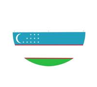 Drapeau de la République d'Ouzbékistan imprimé léger semi-circulaire Bannière extérieure Décorations de fête