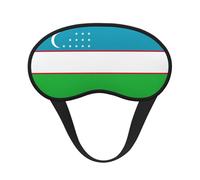 Drapeau de la République d'Ouzbékistan Imprimé Masque Occultant pour les Yeux pour Dormir Avion, Masque de Sommeil Polyester pour Maison et Voyage