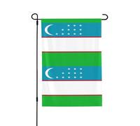 Drapeau de la République d'Ouzbékistan résistant aux intempéries double face 71 x 102 cm, bannière décorative saisonnière pour jardin, cour et porche