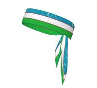 Drapeau de la République d'Ouzbékistan Sports Head Tie Beach Summer Tropical Tie Bandeau Bandeau Homme Femme Élastique Humidité pour Course