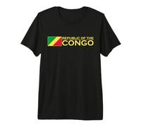 Drapeau de la République du Congo Afrique Centrale Brazzaville T-Shirt Haut de Gamme