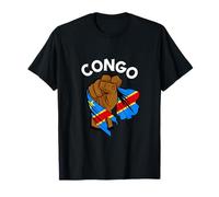 Drapeau de la République du Congo RDC Handfist Racines Congo T-Shirt