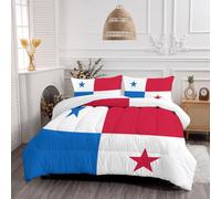 Drapeau De La République Du Panama Couette Imprimée 4 Saisons 264x240cm Pour Lit 2 Personnes | Esprit Fier Lavable Edredon Legere, Réversible Couette Sans Houss Et 2 Taies D'oreiller 65x65 Cm