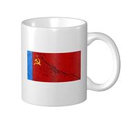 Drapeau de la République socialiste fédérative soviétique de Russie Tasse à café à effet de texture 11 oz tasses à impression double face tasse à thé pour un excellent cadeau bureau maison tasses à ca