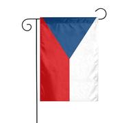 Drapeau de la République tchèque - 30,5 x 45,7 cm - Double face - Décoration de jardin - Résistante aux intempéries - En toile de jute - Pour terrasse