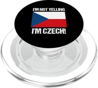 Drapeau de la République tchèque avec Citation « I'm Not Yelling I'm Czech » PopSockets PopGrip pour MagSafe