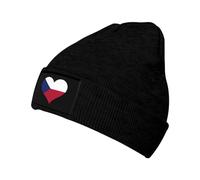 Drapeau De La République Tchèque Cœur Femme Homme Bonnets De Ski Chaud Bonnet d'hiver Mode Bonnet À Revers pour Cyclisme Quotidien Course
