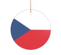 Drapeau de la République tchèque - Décoration de Noël en acrylique pour jeunes mariés et couples