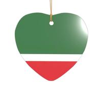 Drapeau de la République tchétchène - Cadeau de mariage personnalisé - Décoration de Noël en acrylique pour jeunes mariés et couples