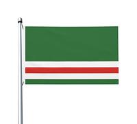 Drapeau de la République tchétchène d'Ichkérie Drapeaux, drapeaux décoratifs d'extérieur 0,9 x 1,5 m 100% polyester drapeaux à l'extérieur du drapeau tous temps, la couleur est lumineuse et facile à