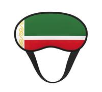 Drapeau de la République Tchétchène Imprimé Unisexe Masque de Sommeil Occultant Confortable Masque pour les Yeux pour Voyage Méditation Sommeil Voyage