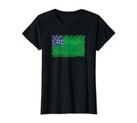 Drapeau de la République Vermont Green Mountain Boys dans Un Style Grungy T-Shirt Graphique avec Valeur, Femme, Noir, M