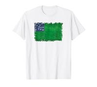 Drapeau de la République Vermont Green Mountain Boys dans Un Style Grungy T-Shirt Graphique avec Valeur, Homme, Blanc, M