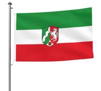 Drapeau de la Rhénanie du Nord Westphalie - Drapeau extérieur double face en polyester résistant à la décoloration avec œillets métalliques