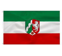 Drapeau de la Rhine du Nord Westphalia - Rhénanie du Nord-Westphalie NRW - 90 x 150 cm - Drapeau allemand Polyester Couleurs vives avec œillets en laiton