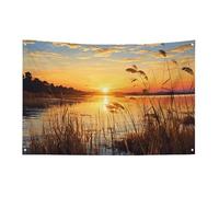 Drapeau de la rivière avec 4 œillets, drapeaux simples en polyester durable, bannières résistantes aux intempéries pour dortoir, fête, tournage, festival, décoration de 61 x 88,9 cm