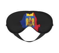 Drapeau de la Roumanie Carte 1 Drapeau de la Roumanie Carte Masques de sommeil Sangle réglable Masque pour les yeux doux pour femmes Hommes Voyage Travail Maison