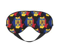 Drapeau de la Roumanie Carte 2 Drapeau de la Roumanie Carte Masques de sommeil Sangle réglable Masque pour les yeux doux pour femmes Hommes Voyage Travail Maison