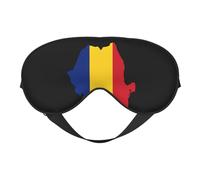 Drapeau de la Roumanie Carte 3 Drapeau de la Roumanie Carte Masques de sommeil Sangle réglable Masque pour les yeux doux pour femmes Hommes Voyage Travail Maison