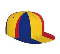 Drapeau de la Roumanie Casquette de baseball à bord plat à la mode, convient pour toutes les saisons, un bon choix pour la course à pied et les voyages, noir, taille unique