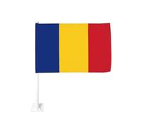 Drapeau de la Roumanie de 30,5 x 45,7 cm - Drapeau double face pour fenêtre de voiture avec impression résistante à la décoloration, drapeau de décoration automobile de qualité supérieure pour