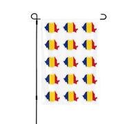 Drapeau de la Roumanie double face 71 x 102 cm, bannière d'extérieur durable pour jardin, pelouse, décoration saisonnière