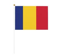 Drapeau de la Roumanie double face agitant et mini drapeaux à bâton, adaptés pour la décoration de fête et les activités d'équipe