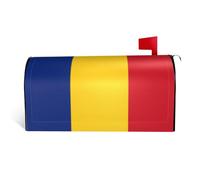 Drapeau de la Roumanie - Housse de boîte aux lettres en tissu imperméable avec une impression sur un côté et une ouverture incurvée sur un côté.