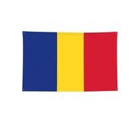Drapeau de la Roumanie imprimé à quatre trous avec bords cousus pour décoration murale de bureau et maison