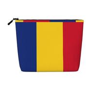 Drapeau de la Roumanie Une trousse de maquillage de voyage polyvalente, idéale pour les routines quotidiennes et les voyages d'affaires, Noir , Taille unique, Trousse de toilette
