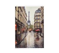 Drapeau de la rue pluvieuse à Paris 61 x 91 cm - Double face - Avec œillets en laiton - Bannière de décoration saisonnière - Fond photo pour cour, porche, pelouse