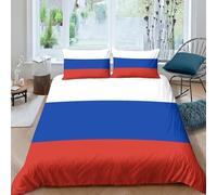 Drapeau de la Russie Parure De Lit Motif Drapeau national 3D,en Microfibre Douce Parure De Lit Avec Housse De Couette Et Taies D'oreiller,Ensemble De Literie Pour Enfants Adultes King（220x240cm）