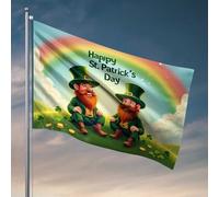 Drapeau de la Saint-Patrick pour garçons - Magie : leprechauns et arcs-en-ciel - Décoration de porte de chambre à coucher, dortoir universitaire (30 x 45 cm)