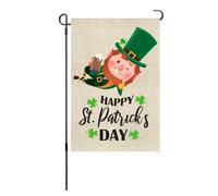 Drapeau de la Saint-Patricks Double face en polyester le drapeau de jardin de feuilles de feuilles résistantes pour la cour de pelouse (S01)