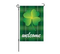 Drapeau de la Saint-Patricks Flag à double face Irish Garden Premium Flag en polyester à l'épreuve des intempéries pour Lawn Courtyard Party 45 x 30cm (S22)