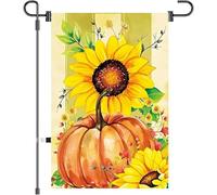 Drapeau de la saison d'automne citrouille tournesol couleur chaude artistique amusant drapeau pouce festival décoration intérieure et extérieure Gar