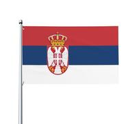 Drapeau de la Serbie 1,5 x 0,9 m, drapeau décoratif unilatéral pour la journée nationale de la culture en plein air