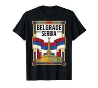 Drapeau de la Serbie de Belgrade - Forteresse de Kalemegdan - Art de Voyage Vintage T-Shirt