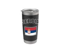 Drapeau de la Serbie Gobelet isotherme en acier inoxydable double paroi