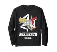 Drapeau de la Sicile Agrigente Carte de la Sicile Manche Longue