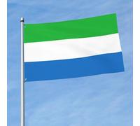 Drapeau de la Sierra Leone 1,5 x 0,9 m, drapeau imprimé sur un seul côté, accroché dans la pelouse intérieure et extérieure balcons