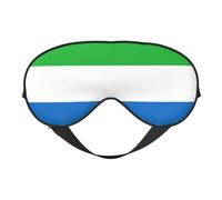Drapeau de la Sierra Leone 14 Drapeau de la Sierra Leone Masques de sommeil Sangle réglable Masque pour les yeux doux pour femmes Hommes Voyage Travail Maison
