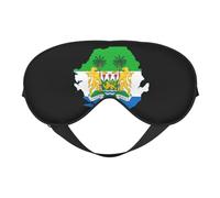 Drapeau de la Sierra Leone Carte 14 Drapeau de la Sierra Leone Carte Masques de sommeil Sangle réglable Masque pour les yeux doux pour femmes Hommes Voyage Travail Maison