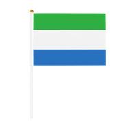Drapeau de la Sierra Leone double face agitant et mini drapeaux à bâton, adaptés pour la décoration de fête et les activités d'équipe