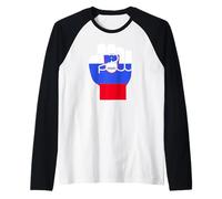 Drapeau de la Slovénie - Poing relevé - Résilience slovène Manche Raglan