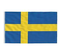 Drapeau de la Suède 90 x 150 cm en polyester avec œillets en laiton, bannière résistante aux intempéries pour jardin, balcon, terrasse, avec bords renforcés, idéal pour mât de drapeau, fête, festival