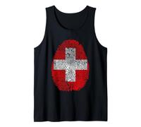 Drapeau de la Suisse ADN Empreinte Digitale Heritage Ancestry Débardeur