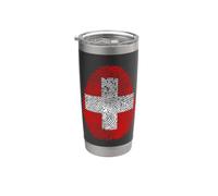 Drapeau de la Suisse ADN Empreinte digitale Heritage Ancestry Gobelet isotherme en acier inoxydable double paroi