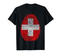 Drapeau de la Suisse ADN Empreinte Digitale Heritage Ancestry T-Shirt